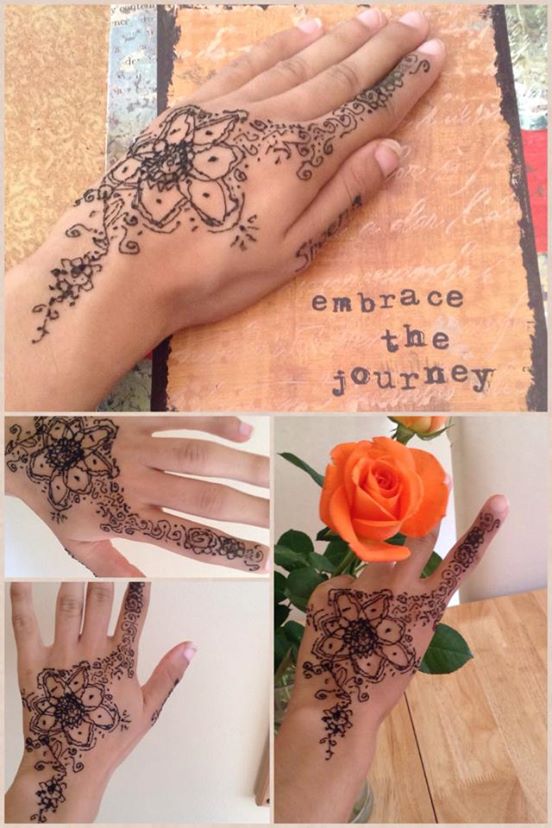 A Simple Henna Design I Drew On My Hand
